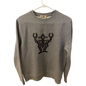 Hermes Gray Crewneck Sweatshirt W/ Black Robot Horseshoe Graphic